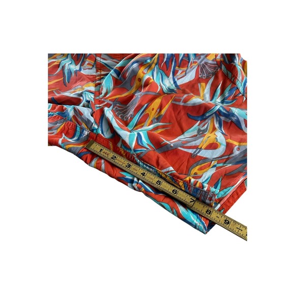 PATAGONIA Sz 34 Mens Orange AOP WAVEFARER BOARD SHORT 8" Swim Trunks - Picture 7 of 7